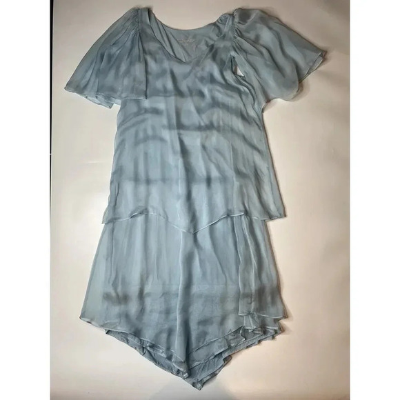 Soft Surroundings Women’s Small Light Blue Tiered Ruffle Asymmetrical Dress - Picture 1 of 6